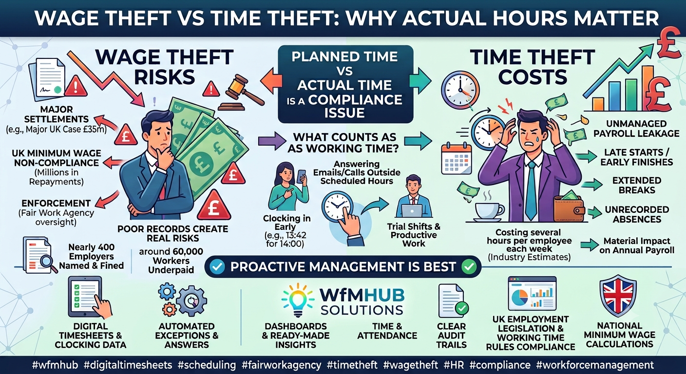 Wage Theft vs Time Theft: Why Actual Hours Matter