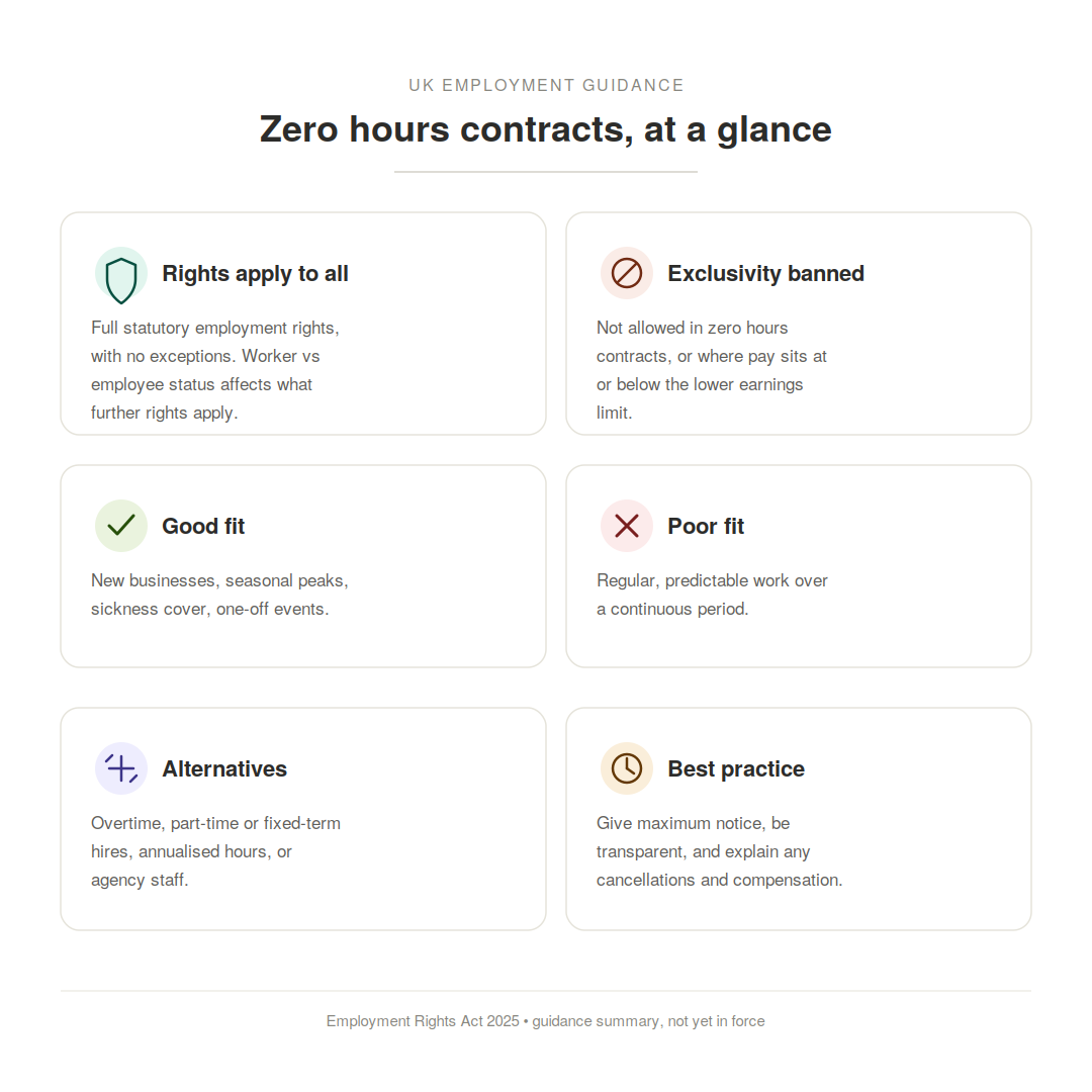 Zero Hours Contracts: A Summary of Current Guidance for Employers